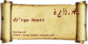 Ürge Anett névjegykártya